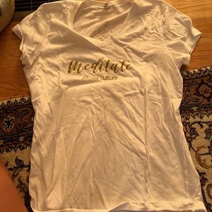 Meditate v neck Bella cotton teeshirt